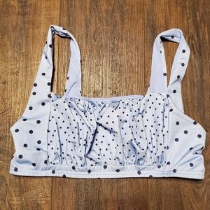 ASOS Blue Polkadot Swim Bikini Top Womens 10